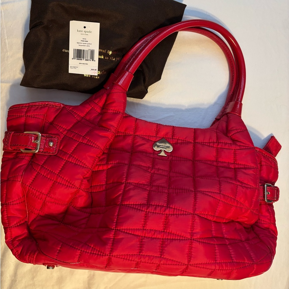 Kate Spade New York Signature Bow Quilted Red Stevie Bag